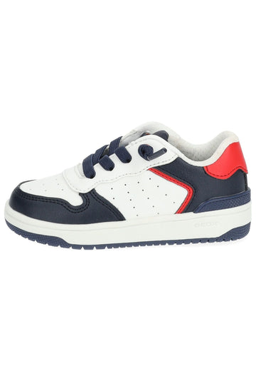 Sneaker Geox Sneaker Lederimitat/Textil Weiß/Navy