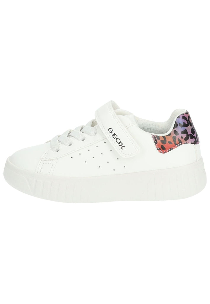 Sneaker Geox Sneaker Lederimitat/Textil Weiß/Orange