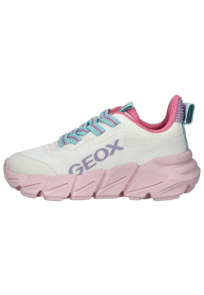 Sneaker Geox Sneaker Lederimitat/Textil Weiß/Pink