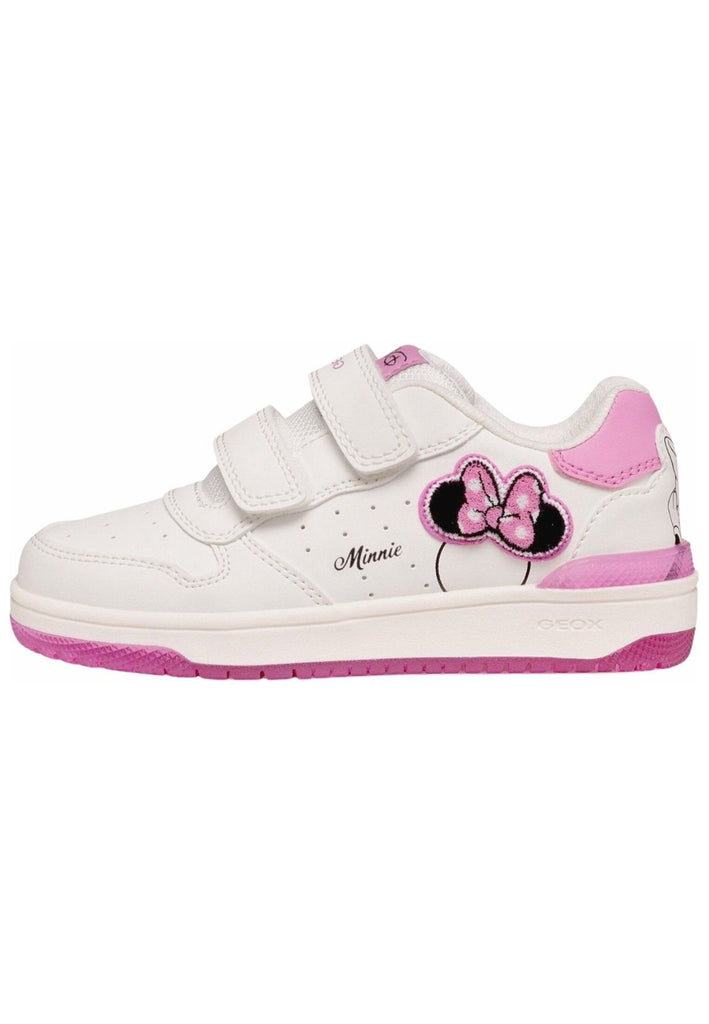 Sneaker Geox Sneaker Lederimitat/Textil Weiß/Pink