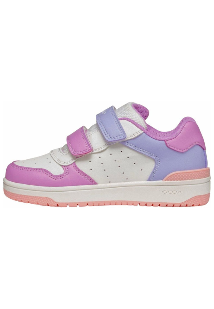 Sneaker Geox Sneaker Lederimitat/Textil Weiß/Rosa