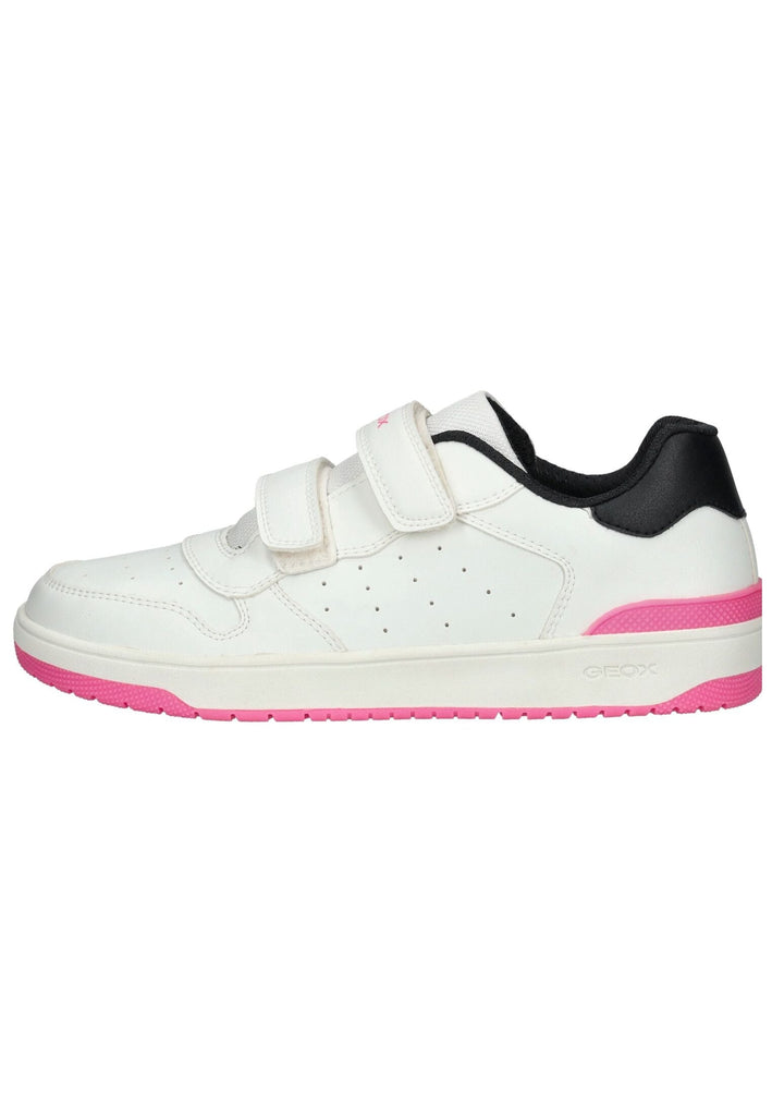 Sneaker Geox Sneaker Lederimitat/Textil Weiß/Schwarz