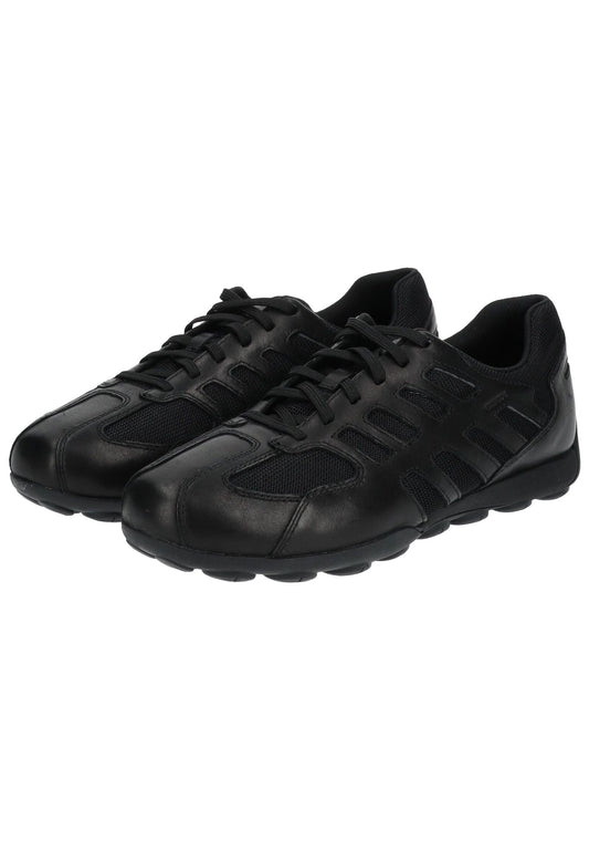 Geox Sneaker Leder/Mesh Schwarz/Schwarz