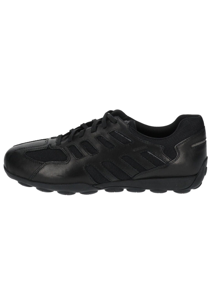 Geox Sneaker Leder/Mesh Schwarz/Schwarz
