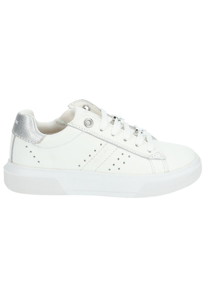 Geox Sneaker Leder/Synthetik Weiß/Silber