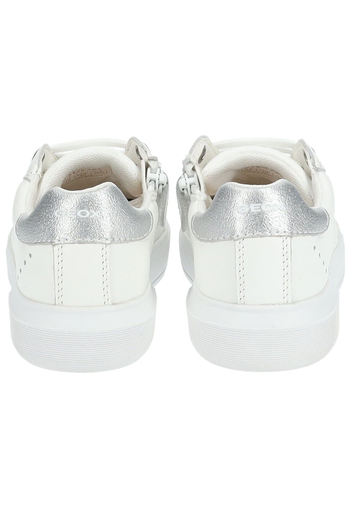 Geox Sneaker Leder/Synthetik Weiß/Silber