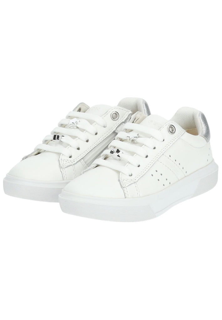 Geox Sneaker Leder/Synthetik Weiß/Silber