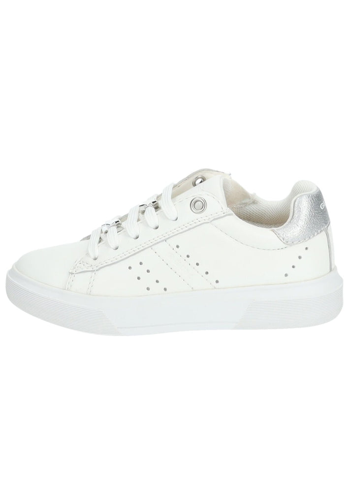 Geox Sneaker Leder/Synthetik Weiß/Silber