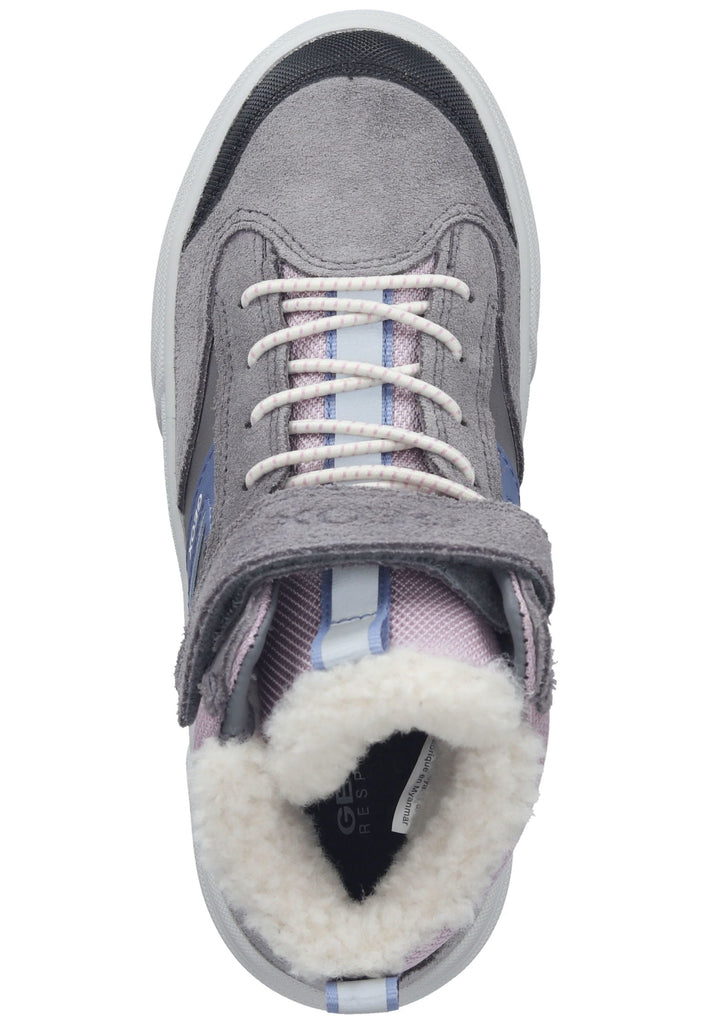 Geox Sneaker Leder/Textil Grau/Pink Warmfutter