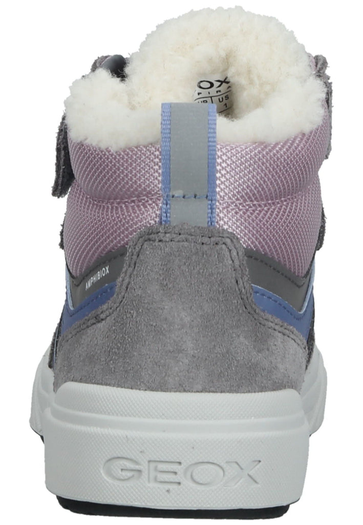 Geox Sneaker Leder/Textil Grau/Pink Warmfutter