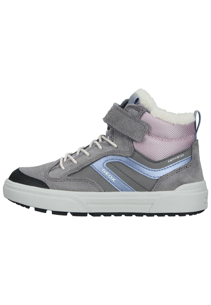 Geox Sneaker Leder/Textil Grau/Pink Warmfutter