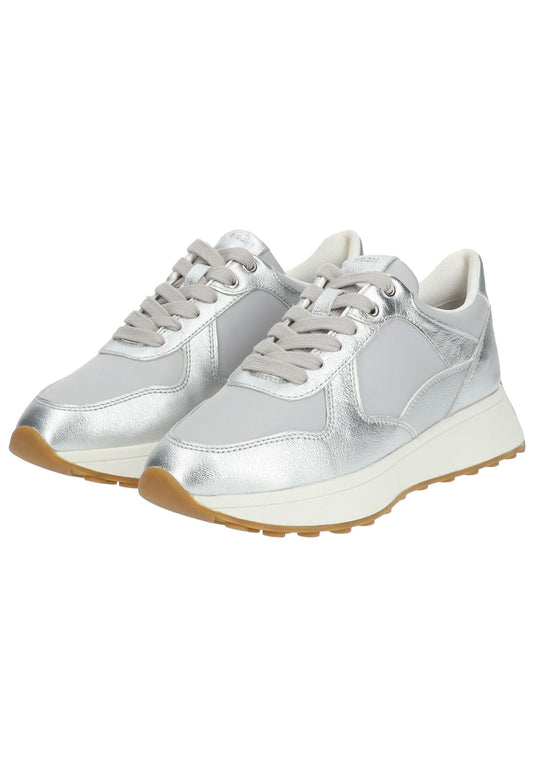 Geox Sneaker Leder/Textil Silber/Grau