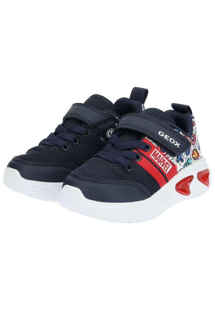 Geox Sneaker Lederimitat/Mesh Blau/Multi
