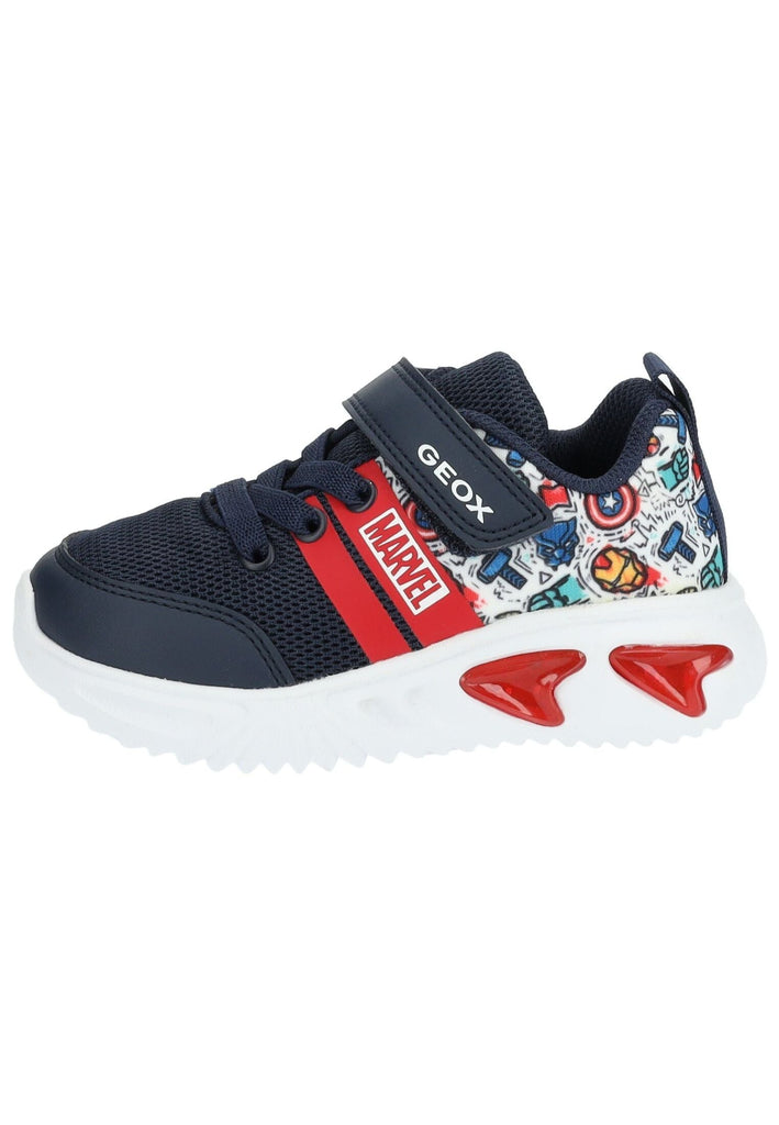 Geox Sneaker Lederimitat/Mesh Blau/Multi