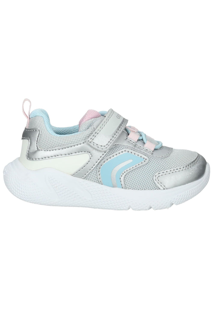 Geox Sneaker Lederimitat/Mesh Blau/Silber