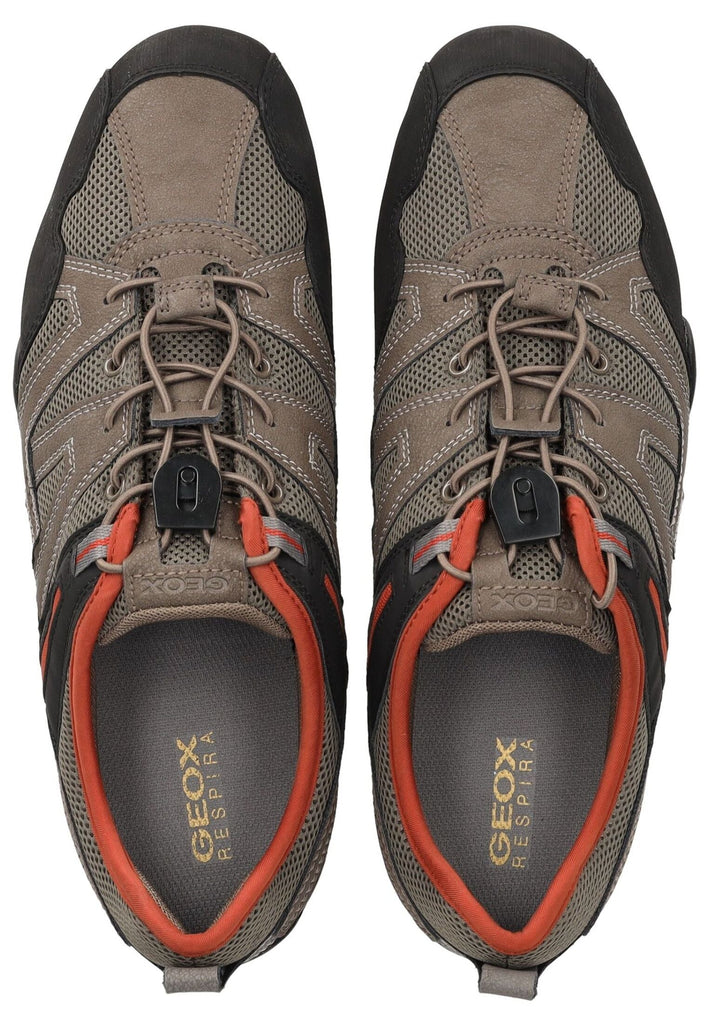 Geox Sneaker Lederimitat/Mesh Grau/Braun