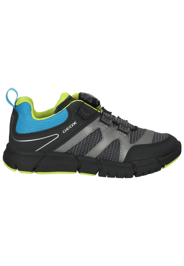 Geox Sneaker Lederimitat/Mesh Schwarz/Blau