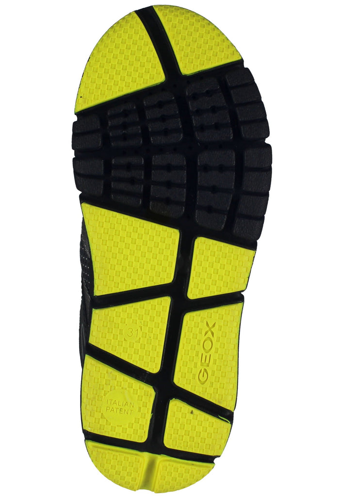 Geox Sneaker Lederimitat/Mesh Schwarz/Blau