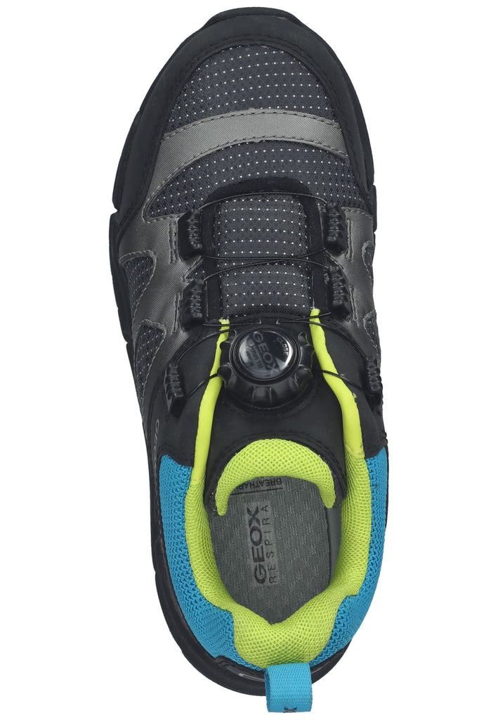 Geox Sneaker Lederimitat/Mesh Schwarz/Blau