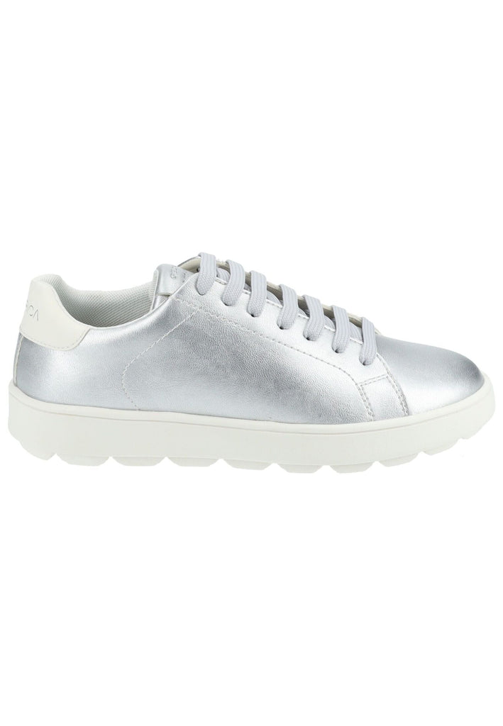 Geox Sneaker Lederimitat Silber/Weiß