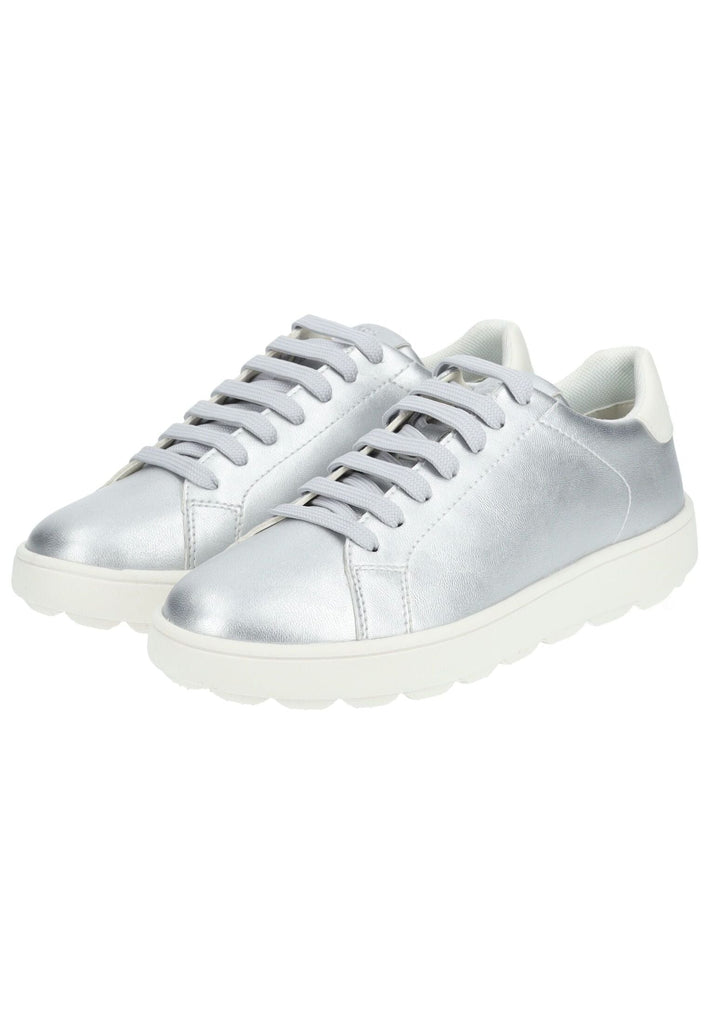 Geox Sneaker Lederimitat Silber/Weiß