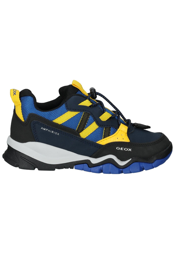Geox Sneaker Lederimitat/Textil Blau/Gelb