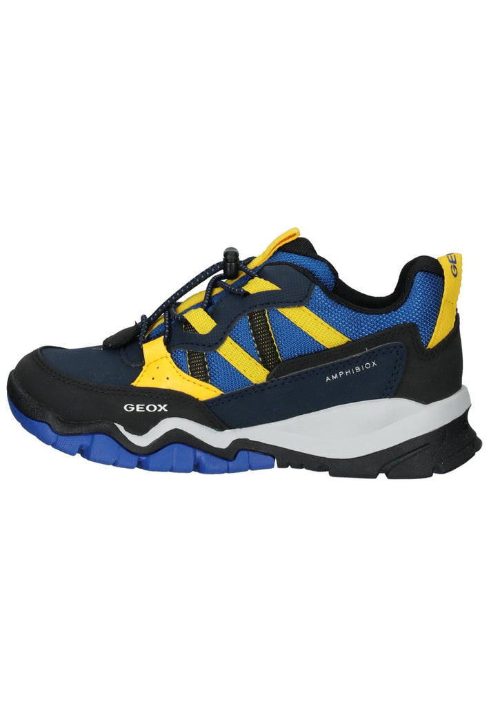 Geox Sneaker Lederimitat/Textil Blau/Gelb