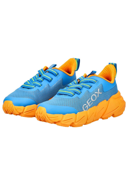 Geox Sneaker Lederimitat/Textil Blau/Orange