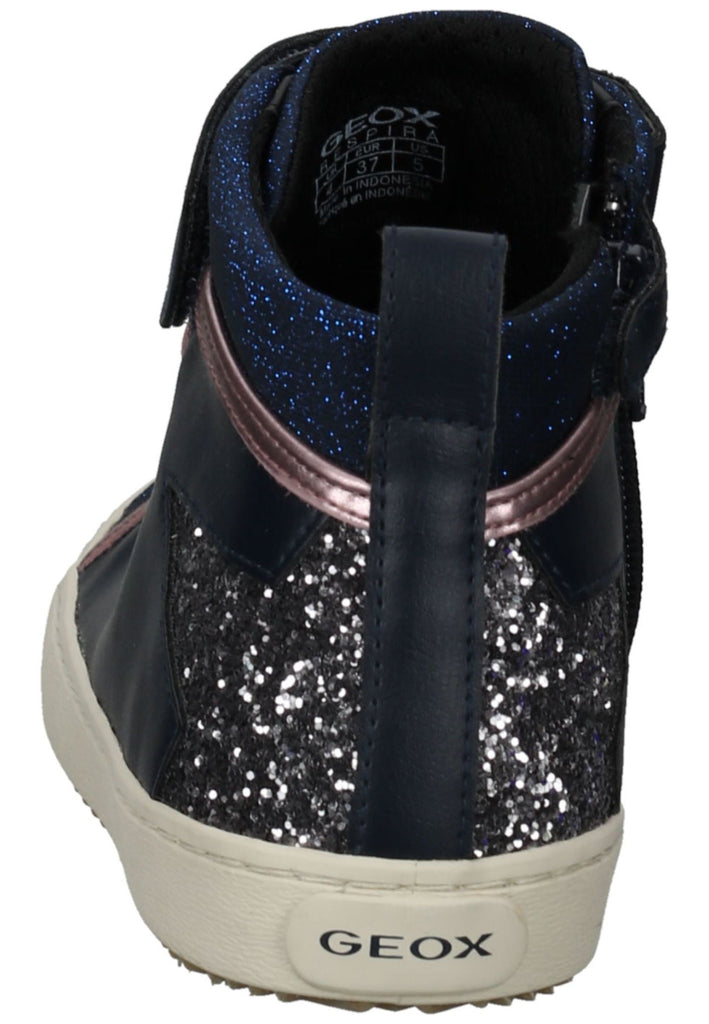 Geox Sneaker Lederimitat/Textil Blau/Silber