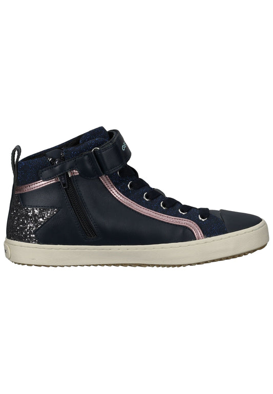 Geox Sneaker Lederimitat/Textil Blau/Silber