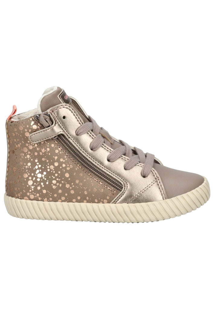 Geox Sneaker Lederimitat/Textil Dunkelbeige Warmfutter