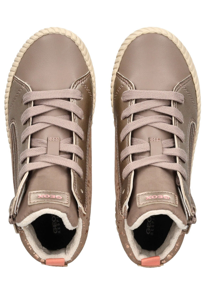 Geox Sneaker Lederimitat/Textil Dunkelbeige Warmfutter