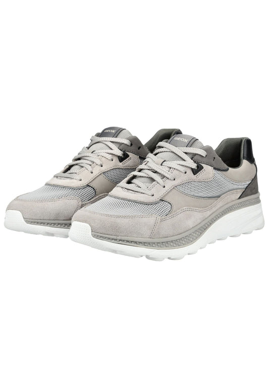 Geox Sneaker Lederimitat/Textil Hellgrau