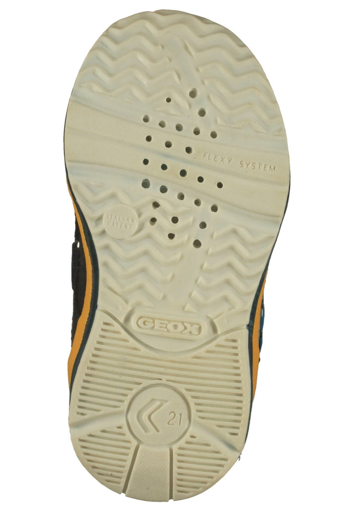 Geox Sneaker Lederimitat/Textil Navy/Gelb