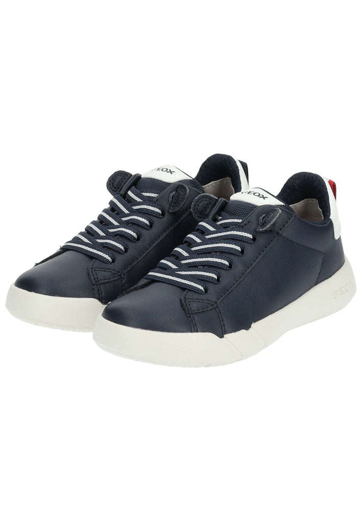 Geox Sneaker Lederimitat/Textil Navy/Weiß