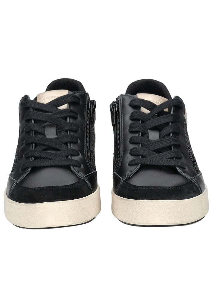 Geox Sneaker Lederimitat/Textil Schwarz