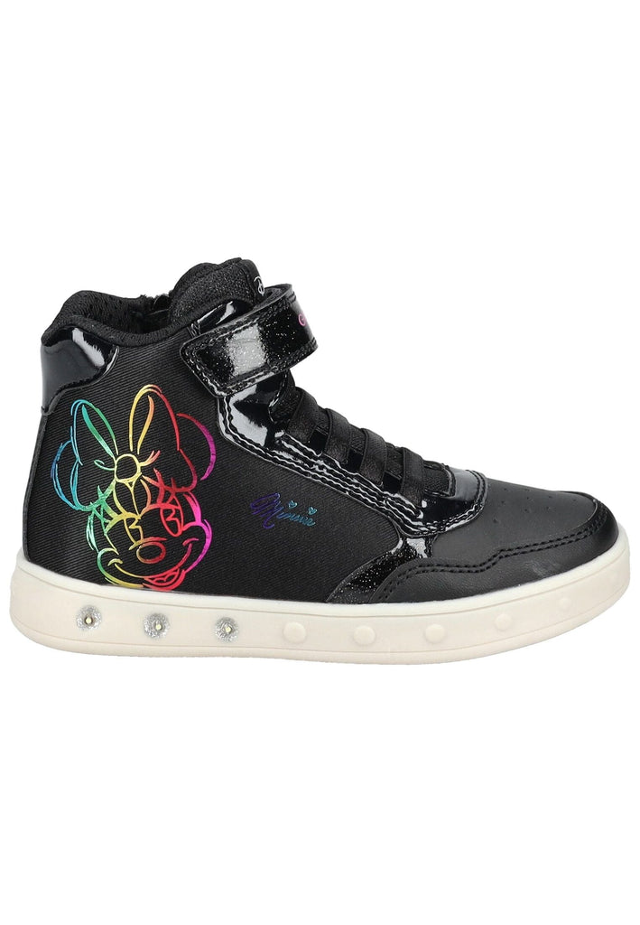 Geox Sneaker Lederimitat/Textil Schwarz Kombi