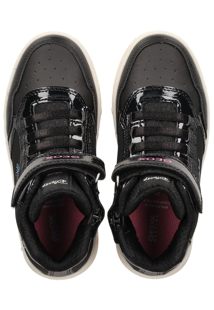 Geox Sneaker Lederimitat/Textil Schwarz Kombi