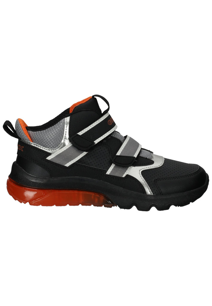 Geox Sneaker Lederimitat/Textil Schwarz/Orange
