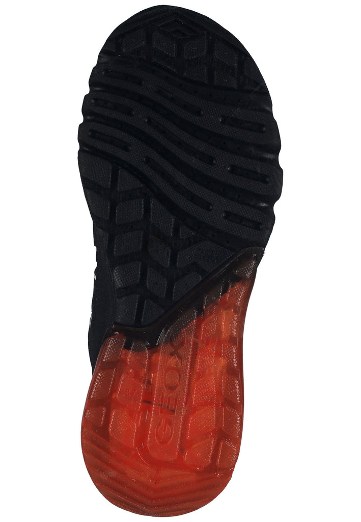 Geox Sneaker Lederimitat/Textil Schwarz/Orange