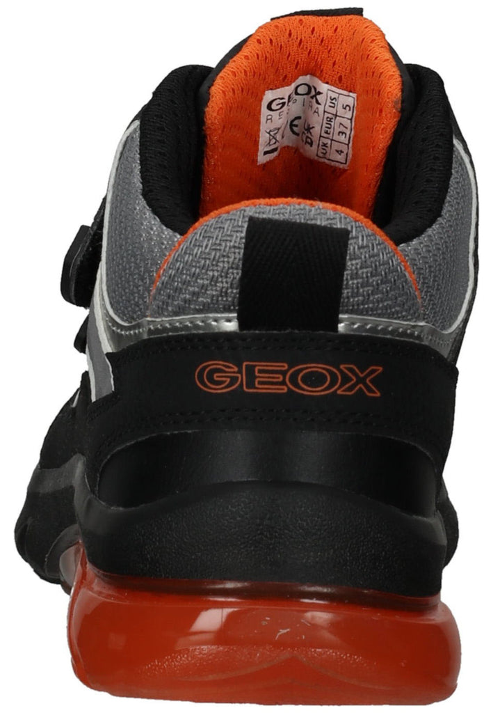 Geox Sneaker Lederimitat/Textil Schwarz/Orange