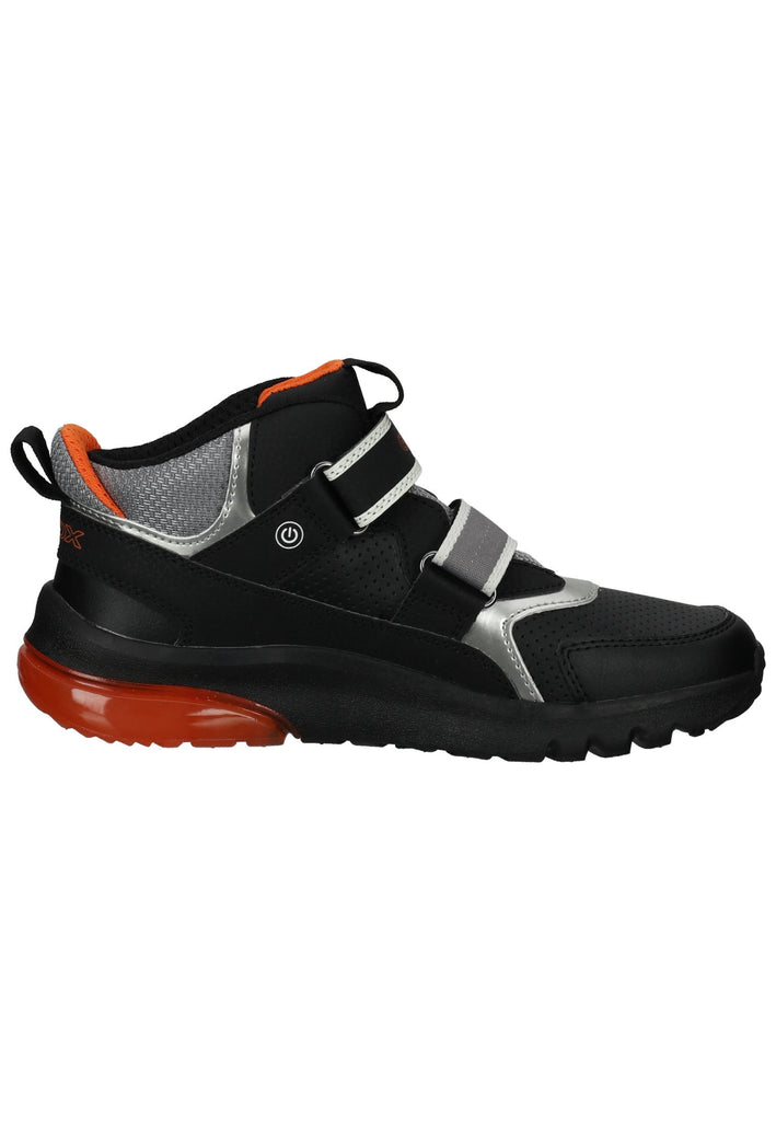 Geox Sneaker Lederimitat/Textil Schwarz/Orange