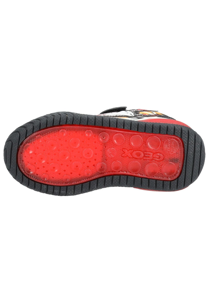 Geox Sneaker Lederimitat/Textil Schwarz/Rot