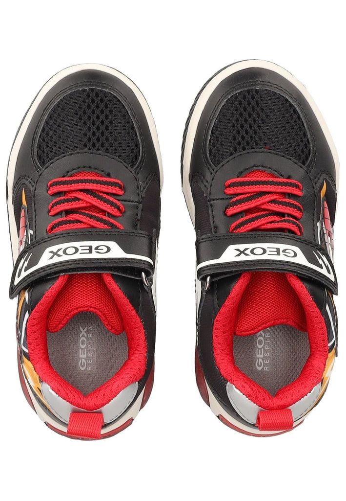 Geox Sneaker Lederimitat/Textil Schwarz/Rot