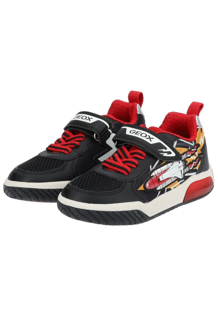 Geox Sneaker Lederimitat/Textil Schwarz/Rot