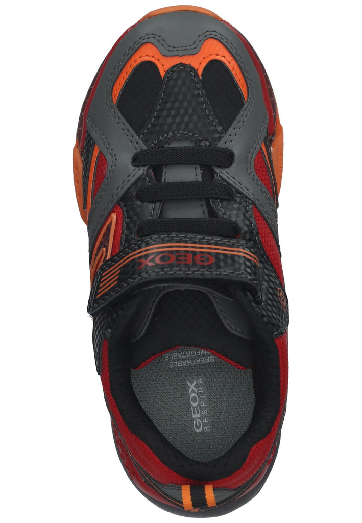 Geox Sneaker Lederimitat/Textil Schwarz/Rot