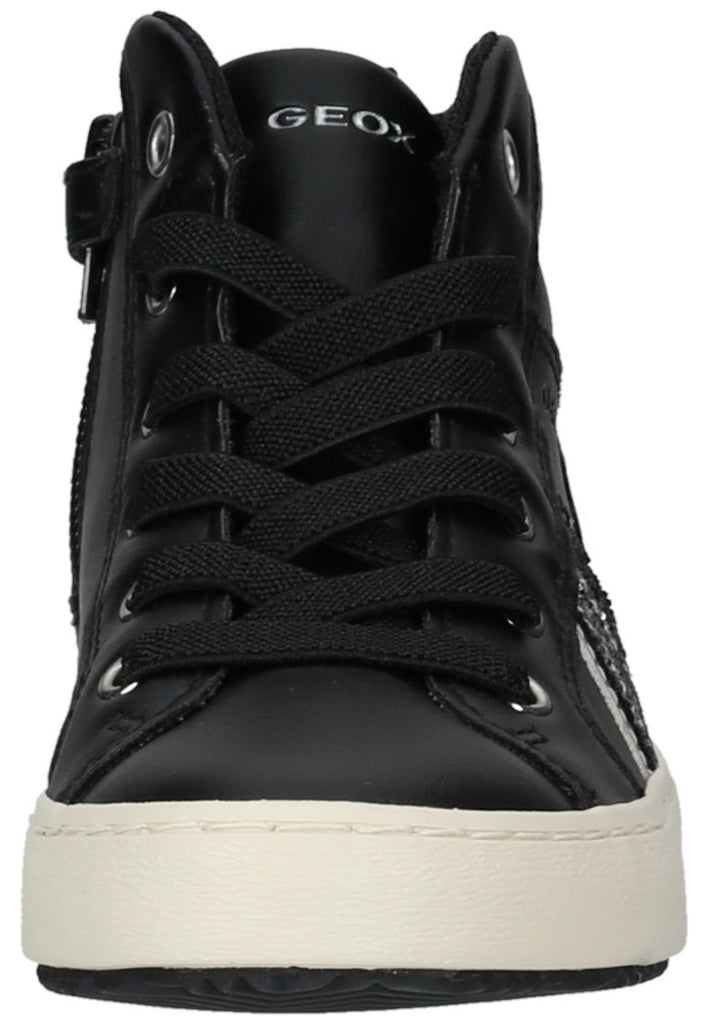 Geox Sneaker Lederimitat/Textil Schwarz/Silber