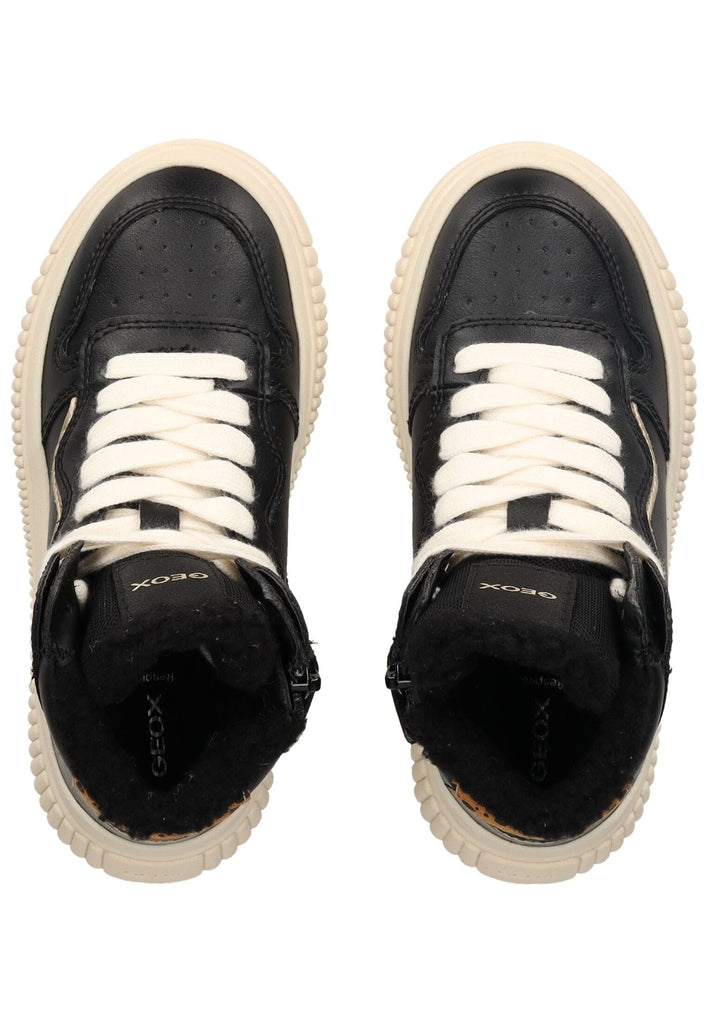 Geox Sneaker Lederimitat/Textil Schwarz Warmfutter