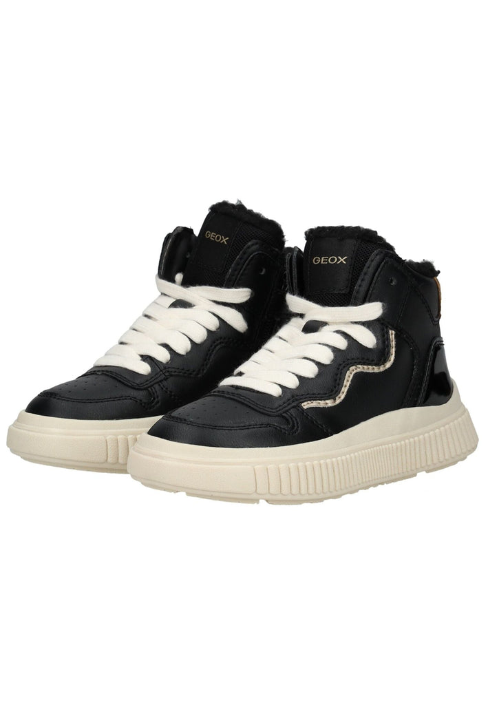 Geox Sneaker Lederimitat/Textil Schwarz Warmfutter