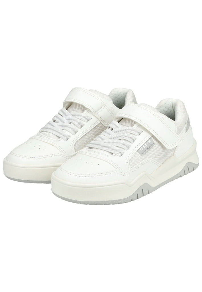 Geox Sneaker Lederimitat/Textil Weiß/Grau